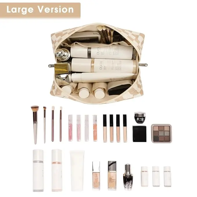 Checkered Makeup Bag