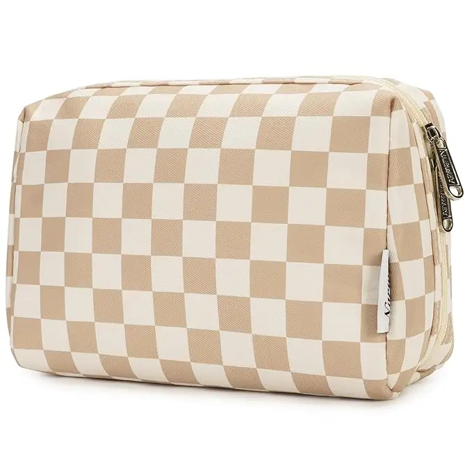 Checkered Makeup Bag