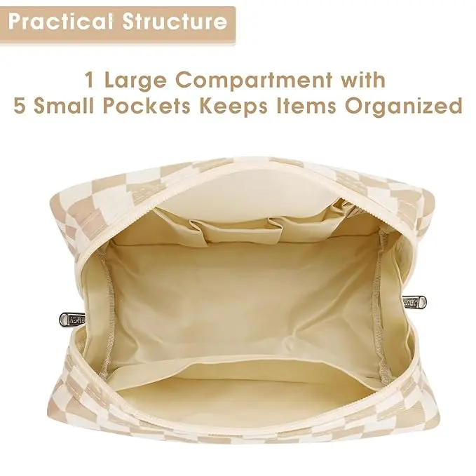 Checkered Makeup Bag